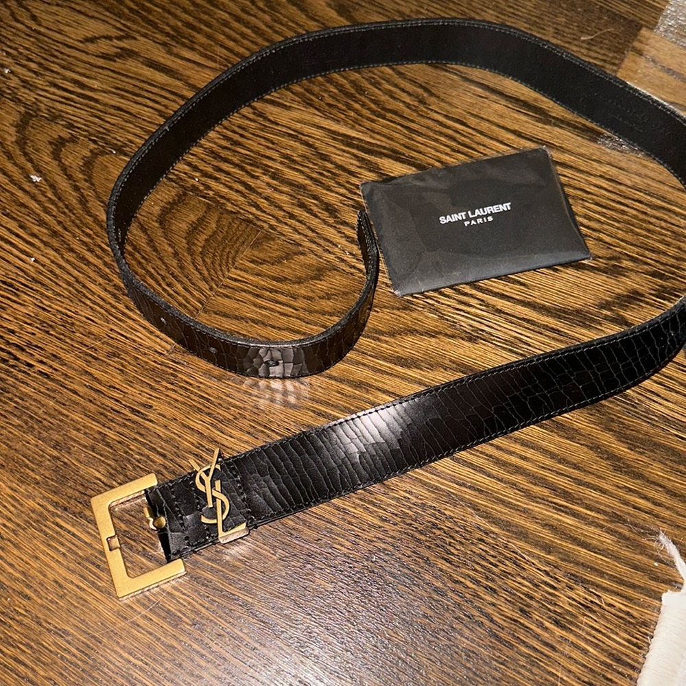 100% authentic snake skin black YSL belt